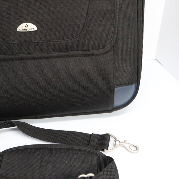 Samsonite Laptop Bag Briefcase Soft Messenger Black w/ Strap - Picture 5 of 16
